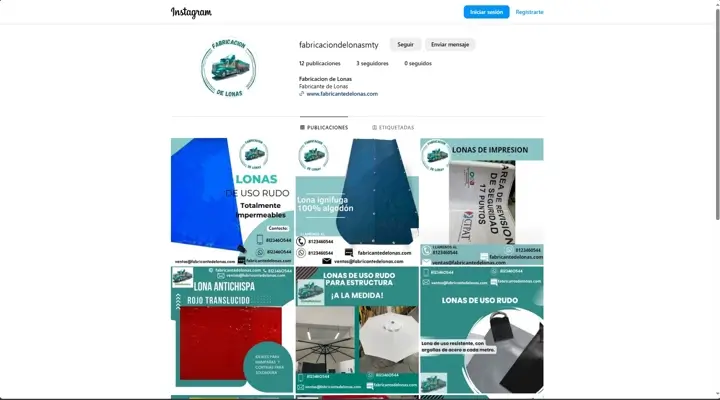 Instagram Fabricación de Lonas.